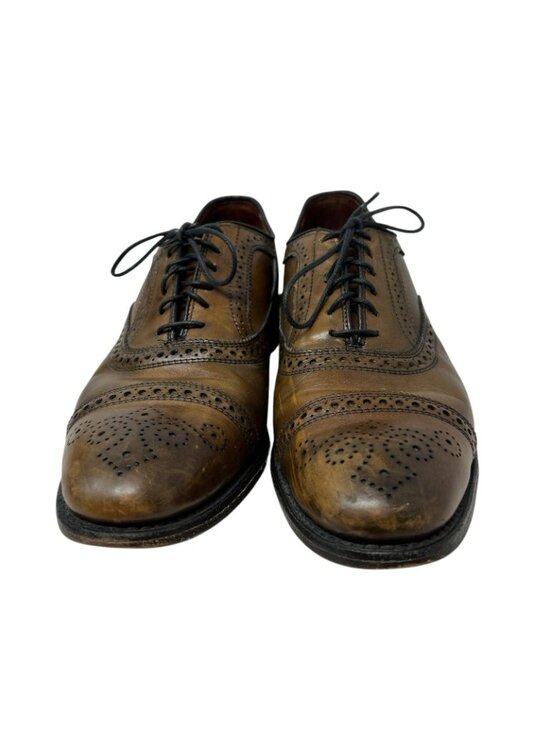 Allen Edmonds Strand Mens 11 C Oxford Wingtip Cap Toe Dress Shoes Leather Walnut